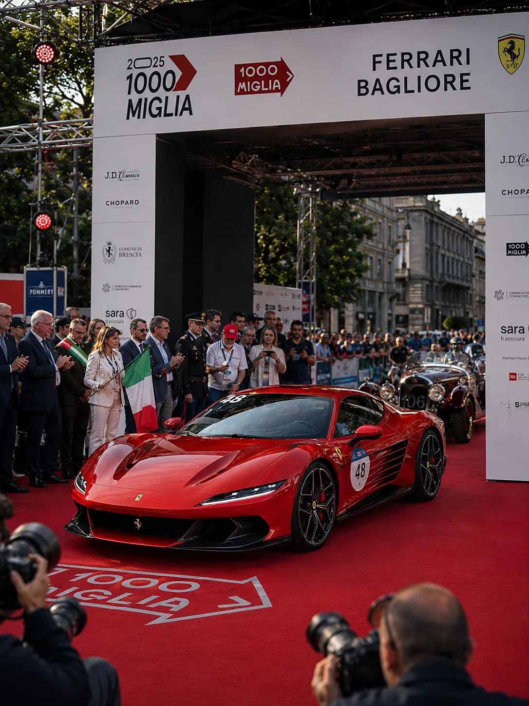 Ferrari Bagliore alla partenza della 1000 Miglia