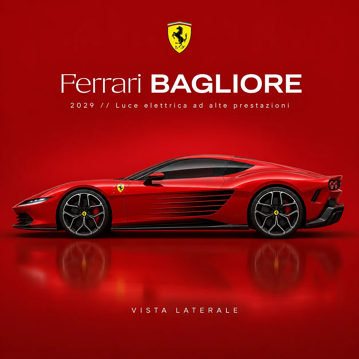 Ferrari Bagliore, vista laterale